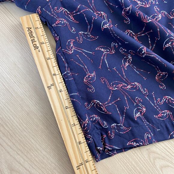 Van Heusen Lux Touch Flamingo Sleepwear Sleep Shorts Men L Navy Pink Pockets NWT - Picture 9 of 10